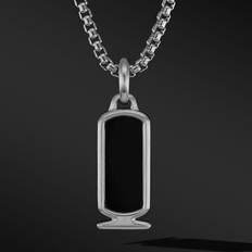 David Yurman Men's Sterling Cairo Onyx Cartouche Amulet Pendant Black/Silver