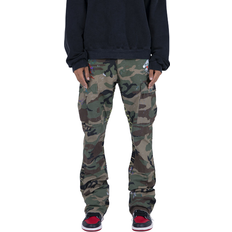 Camouflage Clothing mnml Contrast Bootcut Cargo Pants - Woodland Camo