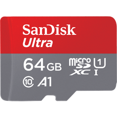64 GB - microSDXC Minnekort SanDisk Ultra microSDXC Class 10 UHS-I U1 A1 140MB/s 64GB +SD adapter