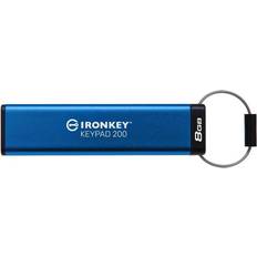 8 GB Minnepenner Kingston IronKey Keypad 200 8GB USB 3.2 Gen 1