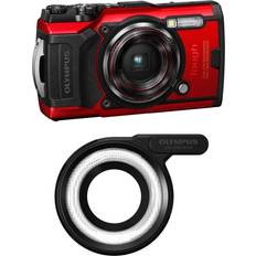 Olympus tg 6 Digital Cameras Olympus Tough TG-6 Digital Camera, Red With Olympus LG-1 LED Light Guide