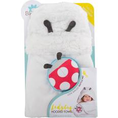 Blooming Bath Hooded Baby Swaddle Towel with Attached Rattle Unisex Ladybug