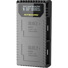 NiteCore Akkuladegeräte Batterien & Akkus NiteCore UGP5 Dual Slot USB Battery Charger with LCD Display for GoPro Hero 5