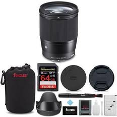 Sigma 16mm SIGMA 16mm f/1.4 DC DN Contemporary Lens 64GB Extreme PRO