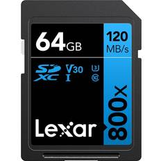 SDHC Memory Cards & USB Flash Drives LEXAR High-Performance SDHC Class 10 UHS-I U3 V30 120MB/s 64GB (800x)