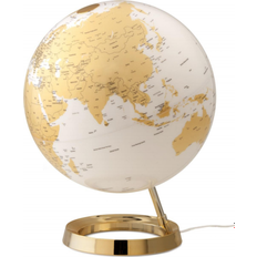 Gull Globuser Atmosphere Ljusande jordglob vitgulddesign bas Globus