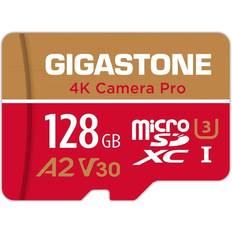 Gigastone 4K Camera Pro MicroSDXC Class 10 UHS-I U3 V30 A2 100/50 MB/s 128GB +SD Adapter