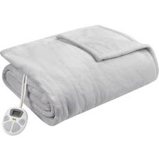 King size electric blanket Textiles Serta Plush Heated King Blanket Blankets Gray