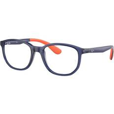 Orange Glasses & Reading Glasses Ray-Ban Junior Rb1619 Kids Blue On Rubber Orange Clear Lenses Polarized 47-16 Blue On Rubber Orange 47-16