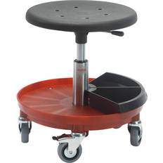 Sekketraller Global Assembly stool with tray, gas lift height adjustment 370 500 mm, red