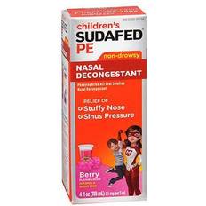 Sudafed Medicines Sudafed PE PE Nasal Decongestant, Liquid Cold Relief Medicine with Phenylephrine Berry