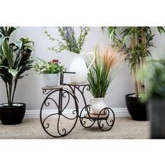 Pots & Planters Olivia & May 31" 23" Metal and Wood Novelty Bicycle Plant Stand with Wooden Platforms