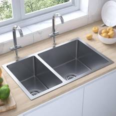 Stainless steel utility sink vidaXL Kitchen Sink Drop-in Utility Sink