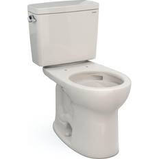 Beige Water Toilets Toto Drake 1.6 GPF Round Bowl Toilet, 17-3/16"W x 26-3/8"D x 30-1/8"H, Sedona Beige