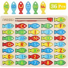 Nashrio Numbers & Letters Magnetic Wooden Fishing Game