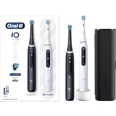 Oral b io 5 Oral-B iO 5 DUO Electric Toothbrush 2 Replacement Heads with Travelling Case Black & White