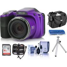 Minolta Digital Cameras Minolta M35Z 20MP 1080p HD Bridge Camera with 35x Optical Zoom Purple W/ACC KIT