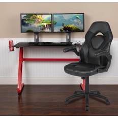 Adult Gaming Chairs Flash Furniture BLN-X10RSG1030-BK-GG Red Gaming Desk and Chair