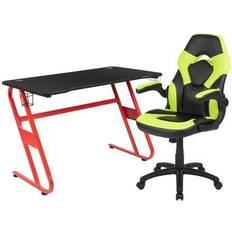 Green Gaming Chairs Flash Furniture BLN-X10RSG1030-GN-GG Red Gaming Desk and Chair