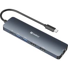 DisplayPort - USB C Kabler Sandberg 136-43 USB-C 6-in-1 Docking 100W