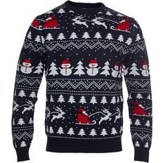 Lange ermer Julegensere Jule Sweaters Kid's Stylish Christmas Sweater - Navy Blue