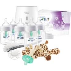 Baby Bottle Feeding Set Philips Avent Anti-Colic Baby Bottle with AirFree Vent All in One Gift Set, SCD308/01, White