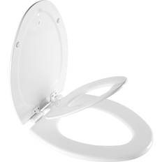 Potties & Step Stools Bemis 1888SLOW NextStep2 Elongated Closed-Front Toilet Seat with Soft Close White Accessory Toilet Seat Elongated White