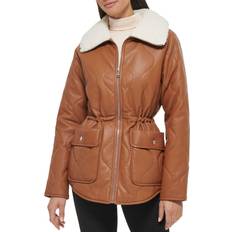 Kenneth Cole Women's Quilted Faux-Leather Shacket
