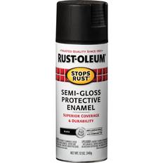 Black Paint Rust-Oleum Stops Gloss Protective Enamel Spray Wood Paint Black