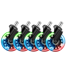 L33T Gaming stoler L33T 3 Inch Universal RGB Gaming Chair Casters - 5 Pieces