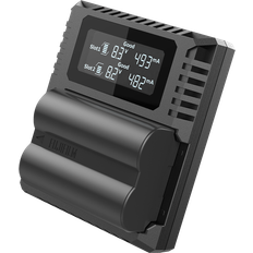 Batterier & Ladere NiteCore FX3 2-Slot USB-C QC Battery Charger for Fujifilm X-T4 Black