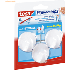 Bilderhaken TESA POWERSTRIPS® Small round adhesive hook White Content: 3 Bilderhaken