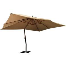 vidaXL taupe Cantilever Umbrella with Wooden Pole