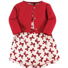 Red Cardigans Children's Clothing Touched By Nature Organic Cotton Dress and Cardigan Set, Bows, Unisex