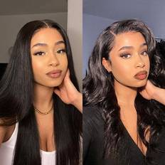 Hair Products Luvme 180% Density Glueless Pre Plucked Frontal Lace Wig 10 inch Natural Black