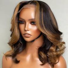 Extensions & Wigs Luvme 5x5 Closure HD Lace Wig 14 inch Blonde Mix Black