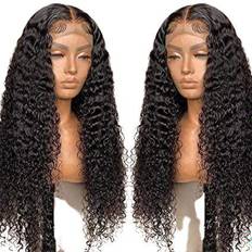 Extensions & Wigs Momaksa Water Wave Lace Front Wig 22 inch Natural Black