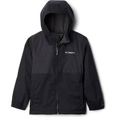 Abnehmbare Kapuze Regenjacken Columbia Boy's Rainy Trails Fleece Lined Jacket - Black/Black Slub