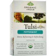 Organic India Tulsi Tea, Peppermint, Caffeine-Free, 18 Infusion
