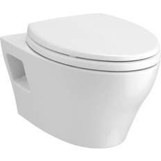 Silver Water Toilets Toto EP Collection CWT428CMFG#MS 1.28 GPF Wall Mounted Elongated Toilet with Dual Flush and DuoFit In-Wall Tank System in Matte