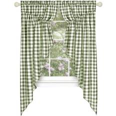 Foil Balloons Achim Myhome Buffalo Check 2-Pack 63" Window Swag Valances In Sage Sage Swags