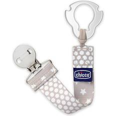 Chicco Pacifiers & Teething Toys Chicco Universal Two In One Pacifier Clip/holder In Grey Grey/white white