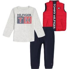 Tommy Hilfiger Toddler Puffer Vest,Tee & Joggers 3-Piece Set
