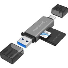 Sd card reader Sabrent USB 3.0 and USB Type-C OTG Card Reader Supports SD, SDHC, SDXC, MMC/MicroSD, T-Flash (CR-BCA2)