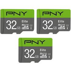 PNY Memory Cards PNY Elite microSDHC Class 10 UHS-I U1 100MB/s 32GB (3-Pack)