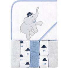 Hudson Baby Infant Boy Hooded Towel and Five Washcloths Handsome Elephant One Size