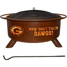 Georgia 18 Round Steel Wood Burning Rust Fire Pit with Screen