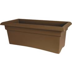Plastic Outdoor Planter Boxes Bloem Terrabox 9.8 H X 11.7 W X 26.3 in. D Resin Veranda Planter Chocolate