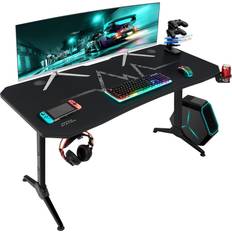 Home office desks Furniture Furmax 55 Inch Gaming Desk - Black