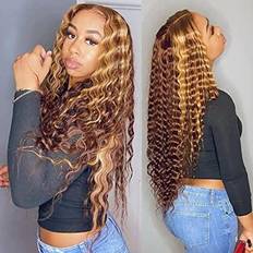 BLY Lace Front Deep Wave Wigs 22 inch #4/27 Ombre